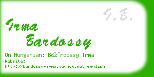 irma bardossy business card